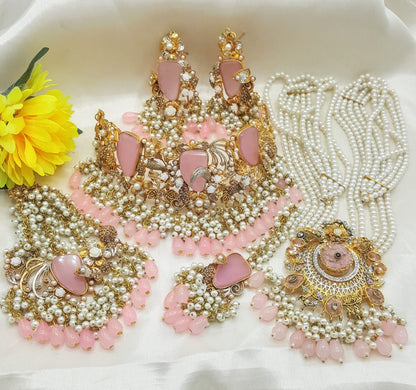 Choker Sets, Choker Necklace Set, Bridal Choker Necklace, High-Quality Choker Necklace, V=1COL(PINK)J(M2)CH1)