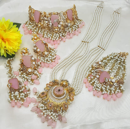 Choker Sets, Choker Necklace Set, Bridal Choker Necklace, High-Quality Choker Necklace, V=1COL(PINK)J(M2)CH1)