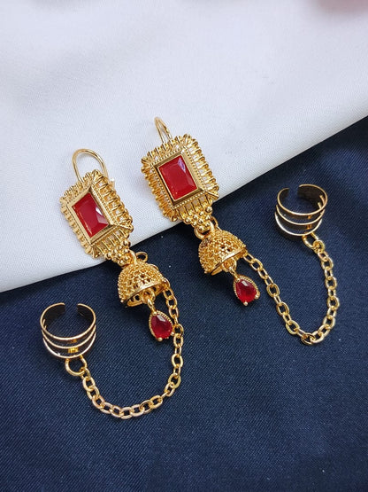 Zircon Jhumki🩶🤍🩶 Delicate Design Fancy Zircon Set Gold Plated item Zircon Jhumki Earcuffs Premium Quality