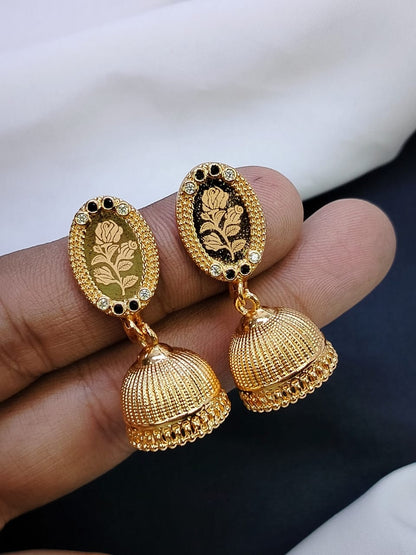 Jhumkis⚫⚪⚫ Delicate Design Fancy Zircon Set Gold Plated item 8 Different Designs Premium Quality