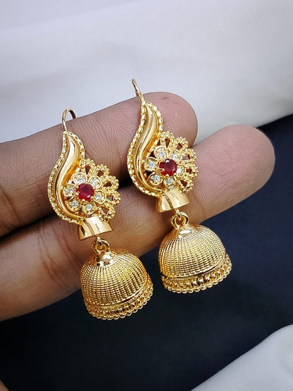 Jhumkis⚫⚪⚫ Delicate Design Fancy Zircon Set Gold Plated item 8 Different Designs Premium Quality